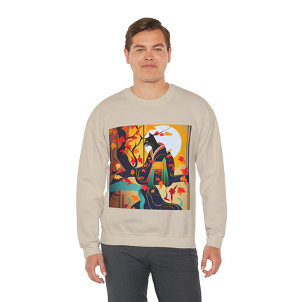 Black Cat in Kimono Unisex Heavy Blend™ Crewneck Sweatshirt
