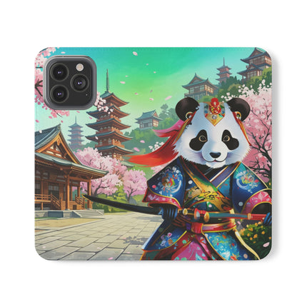🦊⚔️ Cyberpunk Panda Samurai Flip Case – Futuristic Honor & Kitsune Spirit