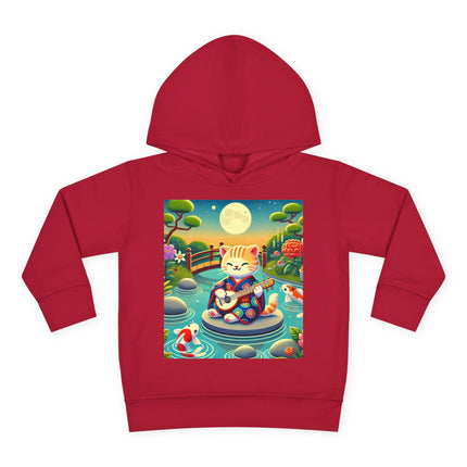 Melodic Kitten by the Koi Pond Toddler Pullover Fleece Hoodie