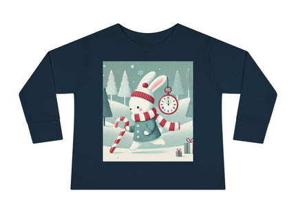 Candy Cane Timekeeper Bunny Toddler Long Sleeve Tee