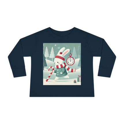 Candy Cane Timekeeper Bunny Toddler Long Sleeve Tee