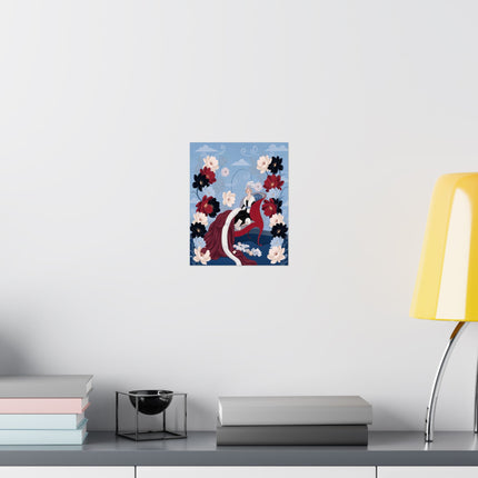 💌🌺 The Lady Of The Love Letters Matte Vertical Poster – Art Deco Romantic Elegance