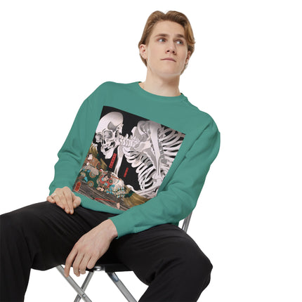 Mitsukuni Defying the Skeleton Spectre by Utagawa Kuniyoshi Garment-Dyed Sweatshirt