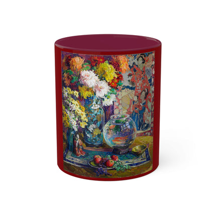 Fish, Fruits, and Flowers by Kathryn E. Cherry Colorful Mugs, 11oz