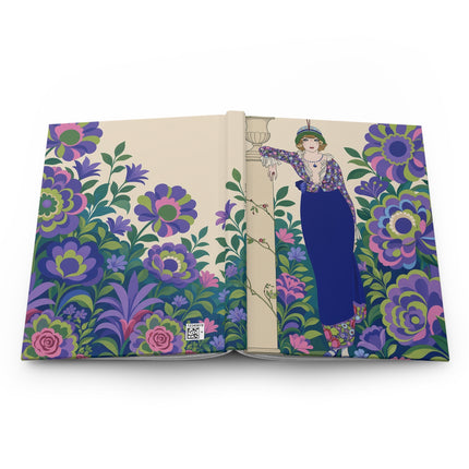 💜🌸 The Enchanted Violet Garden Elegance Hardcover Journal – Art Deco Floral Fashion