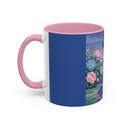 The Lady Of The Garden Stroll Colorful Mugs – Art Deco Botanical Elegance