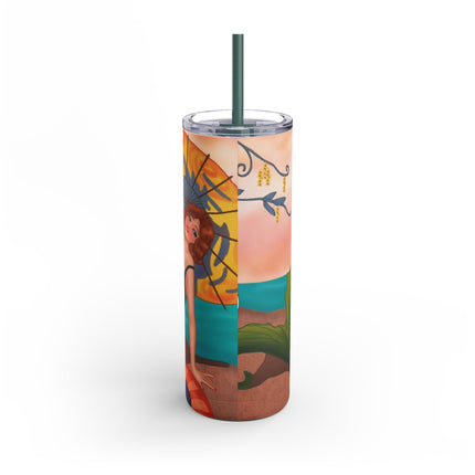 Mermaid with Parasol and Cupid by George Barbier Skinny Matte Tumbler, 20oz