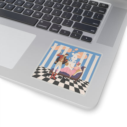 🐈🏛️ The Grand Salon Courtship Kiss-Cut Stickers – Art Deco Neoclassical Romance