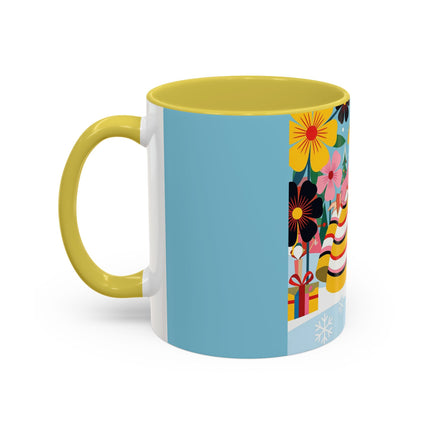 🌼🎄 The Christmas Blossom Belle Colorful Mug – Colorful Art Deco Holiday Fantasy