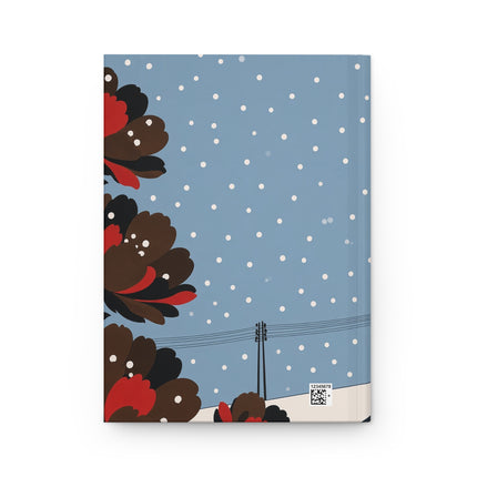 ❄️🌹 The Lady Of The Snowfall Garden Hardcover Journal – Art Deco Winter Fashion Whimsy