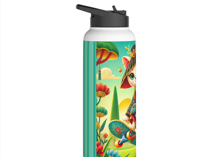 Dragon Dance on Wheels Stainless Steel Water Bottle, Standard Lid