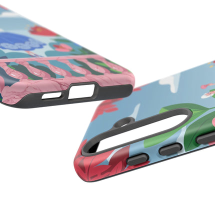 🌺🪭 The Lady Of The Grand Flower Terrace Phone Case – Art Deco Garden Elegance