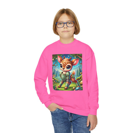 Fawn Defender Youth Crewneck Sweatshirt – Woodland Courage & Gentle Strength