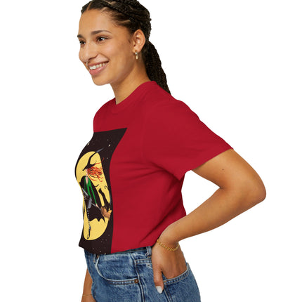 A Witch’s Moonlit Flight Unisex Garment-Dyed T-shirt