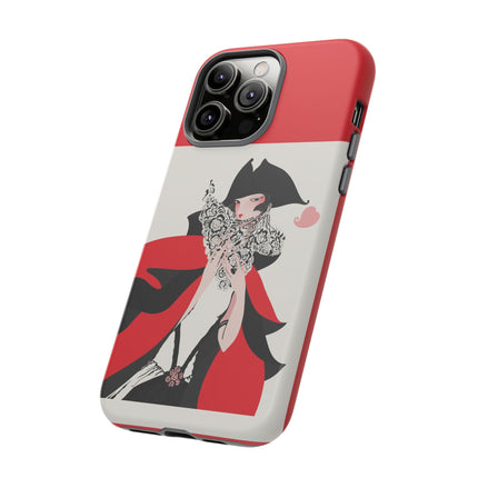 Crimson Masquerade Phone Case – Dramatic Grace & Bold Elegance