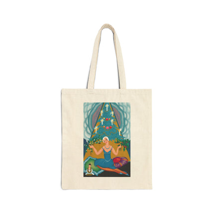 Art Deco Christmas Elegance Cotton Canvas Tote Bag