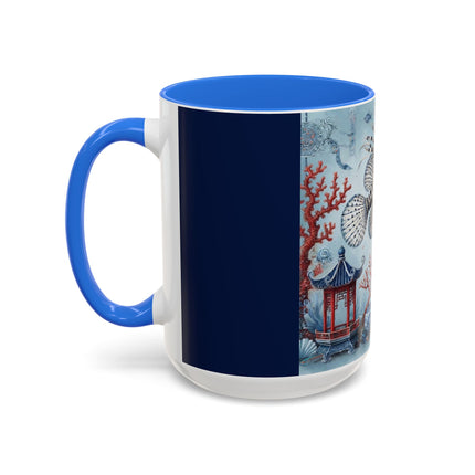Lionfish & Lantern Colorful Mug – Mystical Ocean & Asian Harmony
