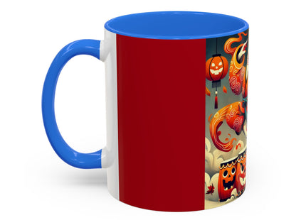 Jack-O’-Lantern Drums & The Kabuki Rabbit Colorful Mugs (11oz, 15oz)