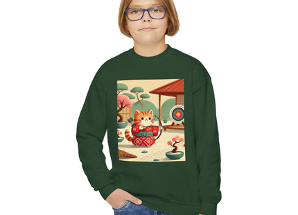 Archer Kitten in the Zen Garden Youth Crewneck Sweatshirt