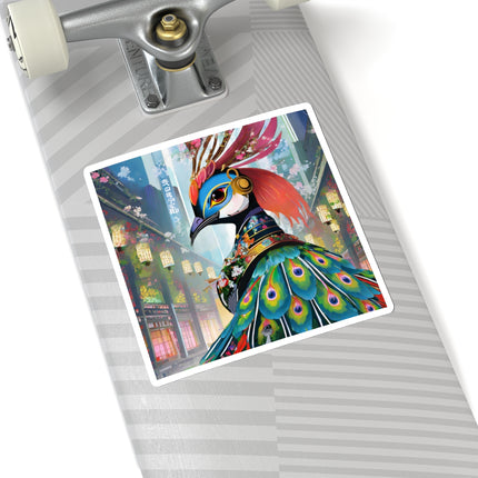 Techno Plumes Kiss-Cut Stickers (4 Sizes)