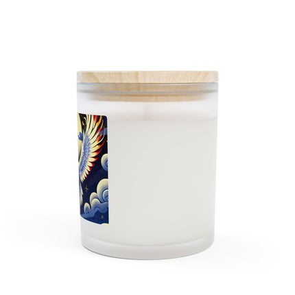 Majestic White Crane Frosted Candle