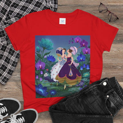 💜🌸 The Ladies Of The Enchanted Garden Cotton Tee – Art Deco Fashion Illustration