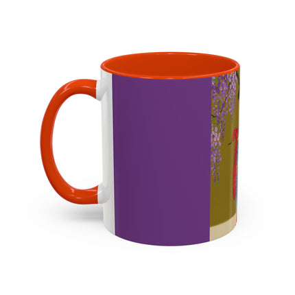 Wisteria Elegance Colorful Mug (11oz, 15oz) – Floral Beauty, Kimono Art & Timeless Grace