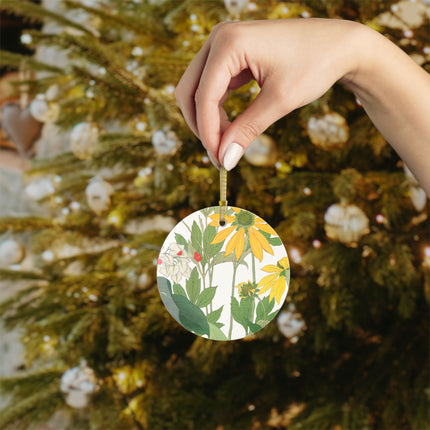 Clerodendrum & Rudbeckia by Tanigami Kônan Glass Ornament