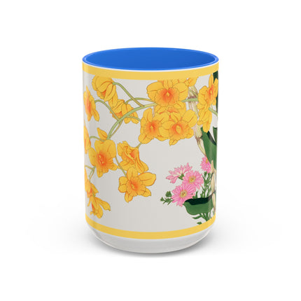 Golden Bow Orchid by Tanigami Kônan Colorful Mugs (11oz, 15oz)