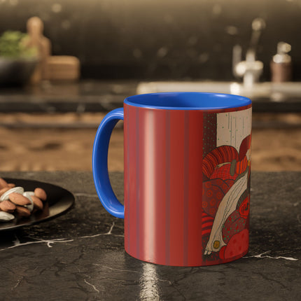 Les Coussins by Georges Lepape Colorful Mugs (11oz, 15oz)