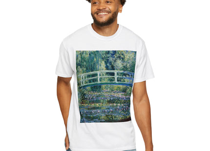 Water Lilies and Japanese Bridge by Claude Monet Unisex Garment-Dyed T-shirt