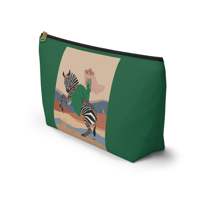 Zebra Rider Cosmetic Bag – Safari Chic & Art Deco Elegance