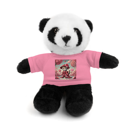 Whimsical Geisha Kitten in a Valentine Garden Stuffed Animals with Tee