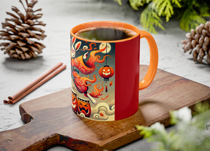 Jack-O’-Lantern Drums & The Kabuki Rabbit Colorful Mugs (11oz, 15oz)