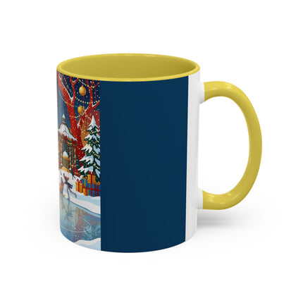 ⛸️🎄 The Christmas Skating Pavilion Colorful Mug – Art Deco Holiday Fantasy