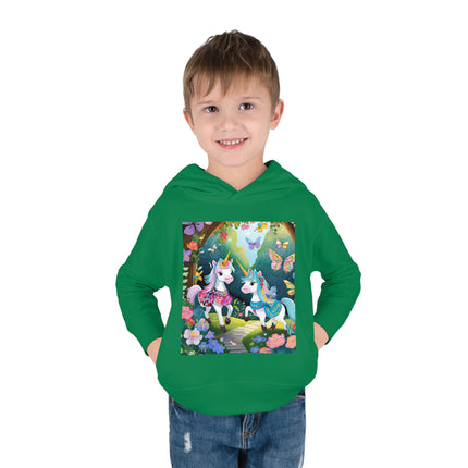 Baby Unicorns and Fluttering Butterflies Toddler Pullover Fleece Hoodie