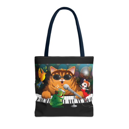 Tote Bag Jazz Cat Music Artwork