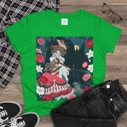 🌹🎶 The Midnight Garden Serenade Cotton Tee – Art Deco Romantic Fantasy