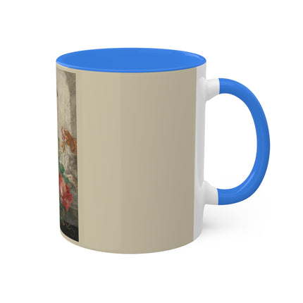 A Basket with Flowers by Herman Henstenburgh Colorful Mugs, 11oz