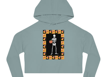 Candy Corn Skeleton Women’s Cropped Hooded Sweatshirt