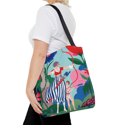 🏹🌺 The Lady Of The Enchanted Garden Archery Tote Bag – Art Deco Floral Adventure