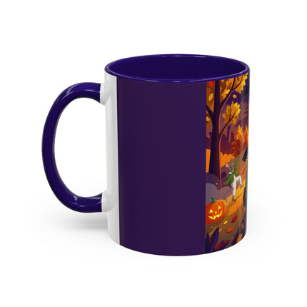 🐈‍⬛🎻 The Black Cat's Moonlit Melody Colorful Mug – Whimsical Halloween Music