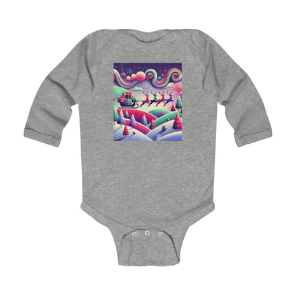 Festive Reindeer Flight Infant Long Sleeve Bodysuit