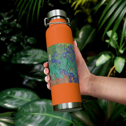 Irises by Vincent Van Gogh Copper Vacuum Insulated Bottle, 22oz