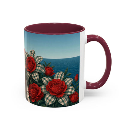 ⛵🌹 The Seaside Rose Traveler Colorful Mug – Art Deco Floral Elegance