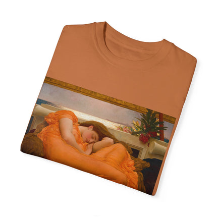 Flaming June by Frederic Leighton Unisex Garment-Dyed T-shirt