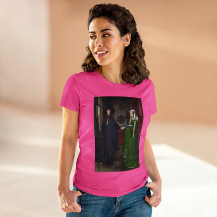 Arnolfini Portrait by Jan Van Eyck Women's Midweight Cotton Tee