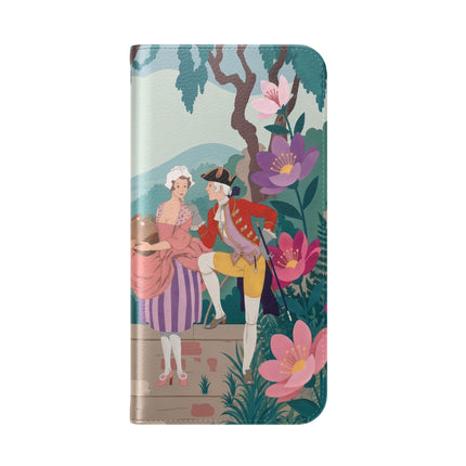 🌺🎭 The Garden Courtship Flip Case – Art Deco Floral Romance