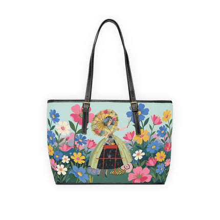 🌸🪞 The Floral Parasol Reflection Shoulder Bag – Art Deco Garden Fantasy