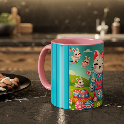 Springtime Kitten’s Easter Joy Colorful Mugs (11oz, 15oz)